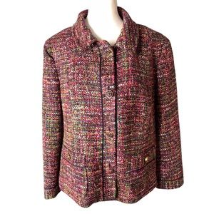 FINAL SALE Talbots Multicolored Boucle Tweed Blazer Jacket Size 10